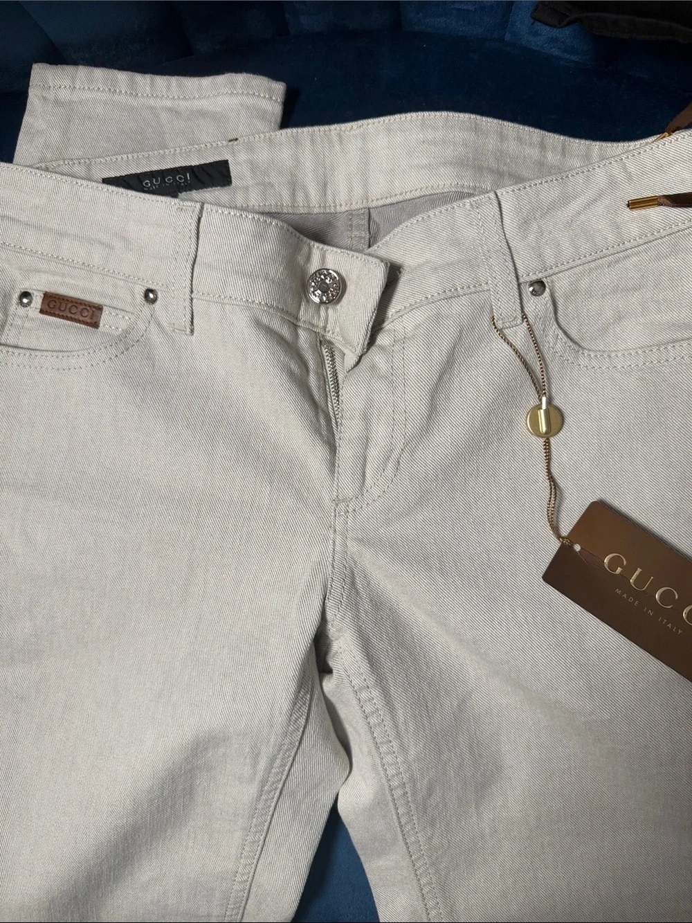 Gucci Woman Cream Slim Straight Jeans